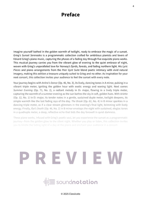 Grieg's Sunset Serenades - Preview Page 1