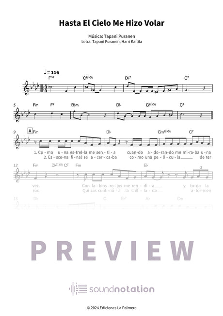 Hasta El Cielo Me Hizo Volar - Preview Page 1