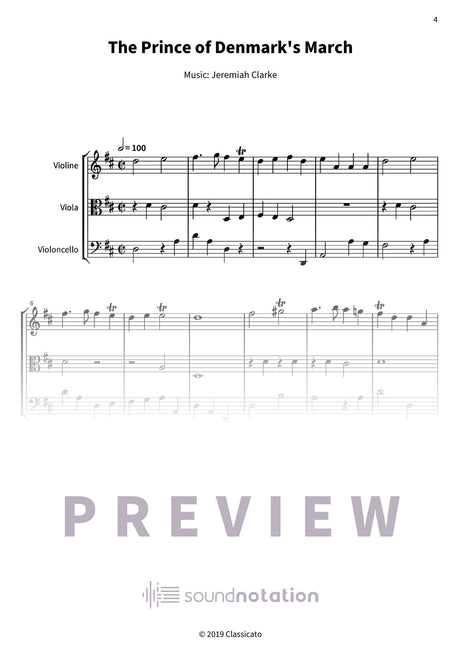 The Prince of Denmark's March - Preview Page 1