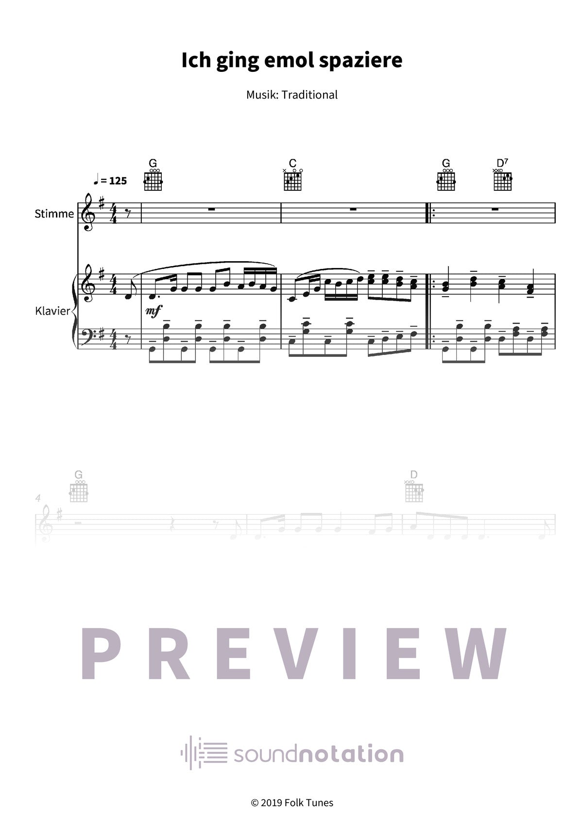 Ich ging emol spaziere - Preview Page 1
