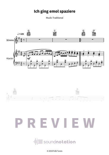 Ich ging emol spaziere - Preview Page 1