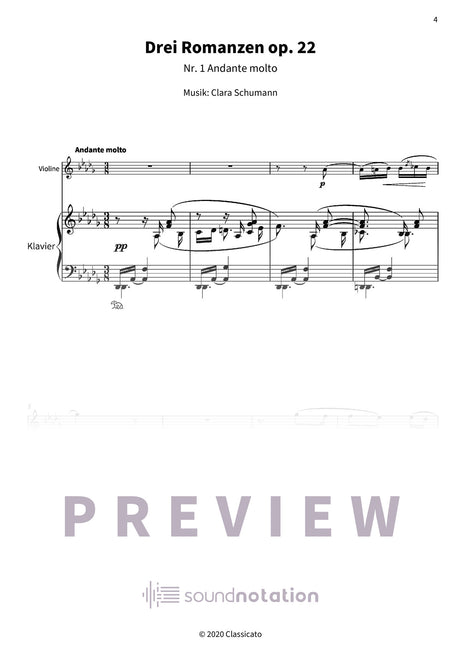 Drei Romanzen op. 22 - Preview Page 1