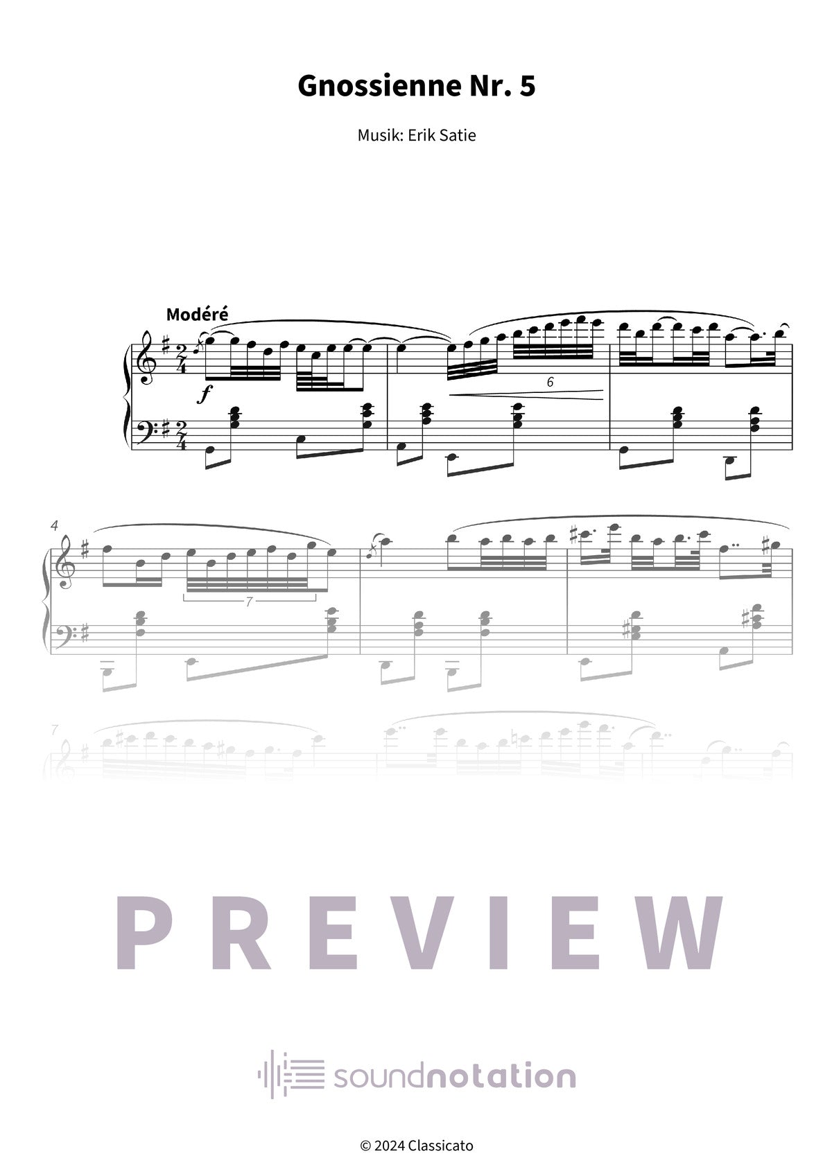 Gnossienne Nr. 5 - Preview Page 1