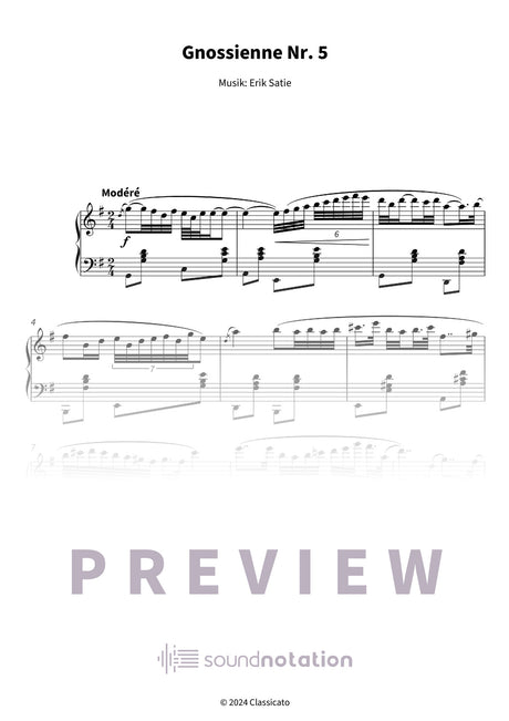 Gnossienne Nr. 5 - Preview Page 1