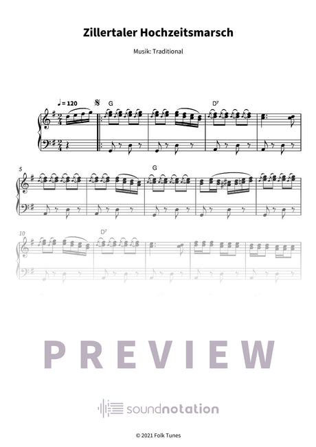 Zillertaler Hochzeitsmarsch - Preview Page 1
