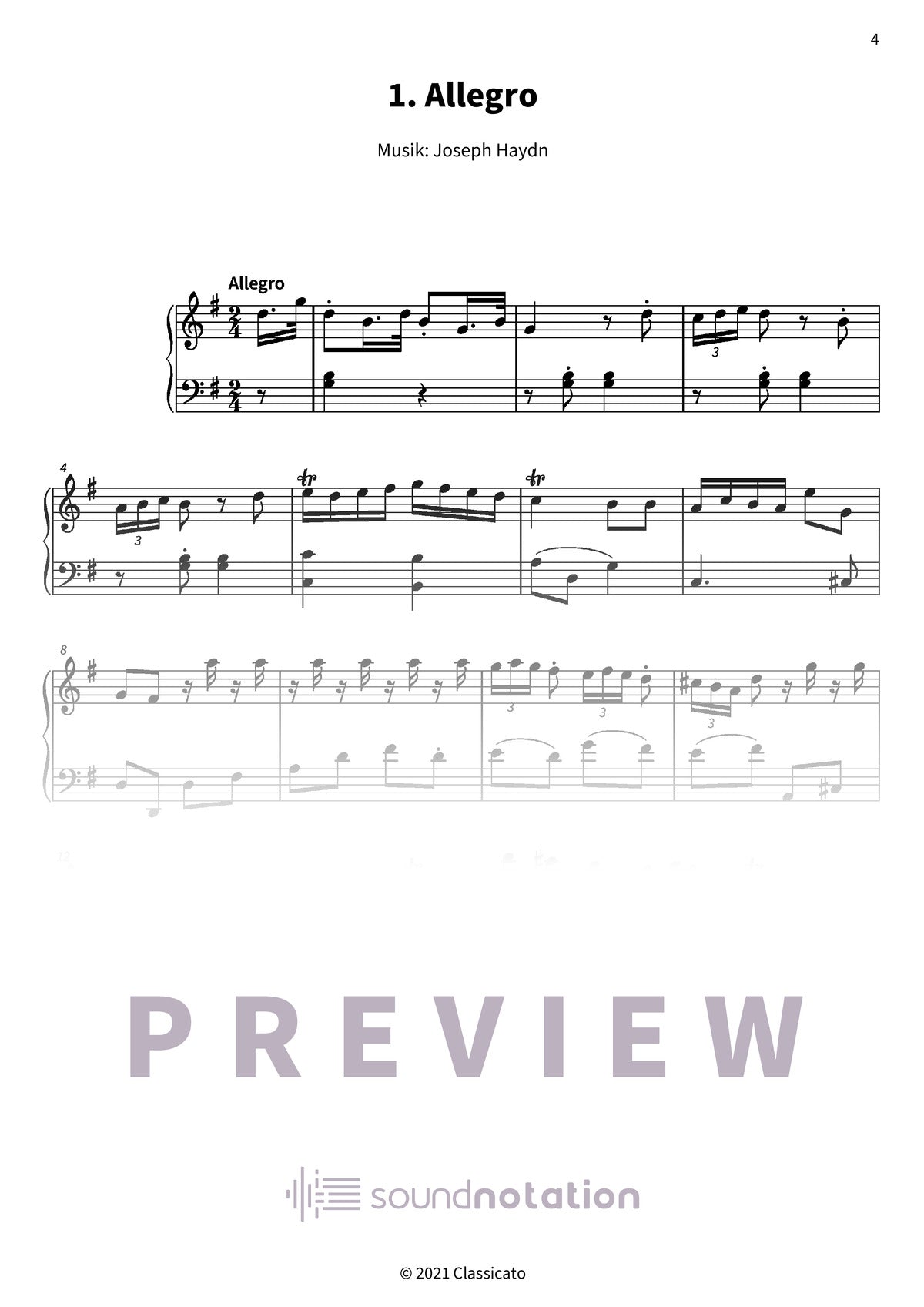 Sonate in G-Dur - Preview Page 1