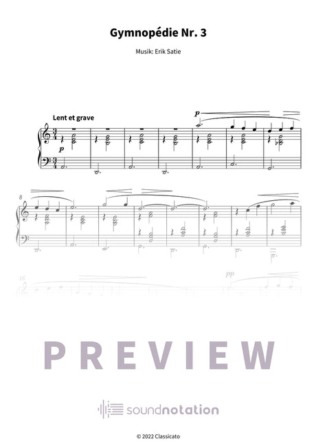 Gymnopédie Nr. 3 - Preview Page 1