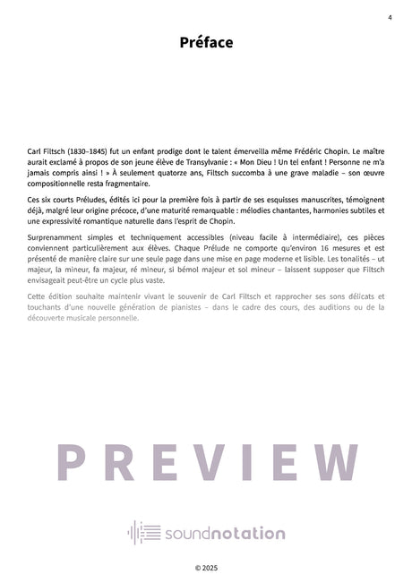 Six Préludes - Preview Page 1