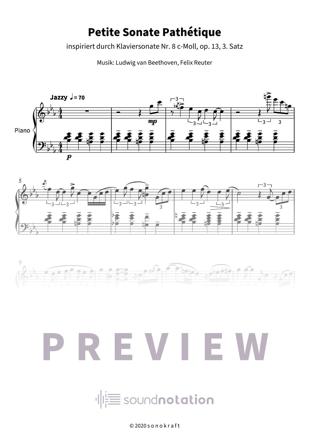 Petite Sonate Pathétique - Preview Page 1
