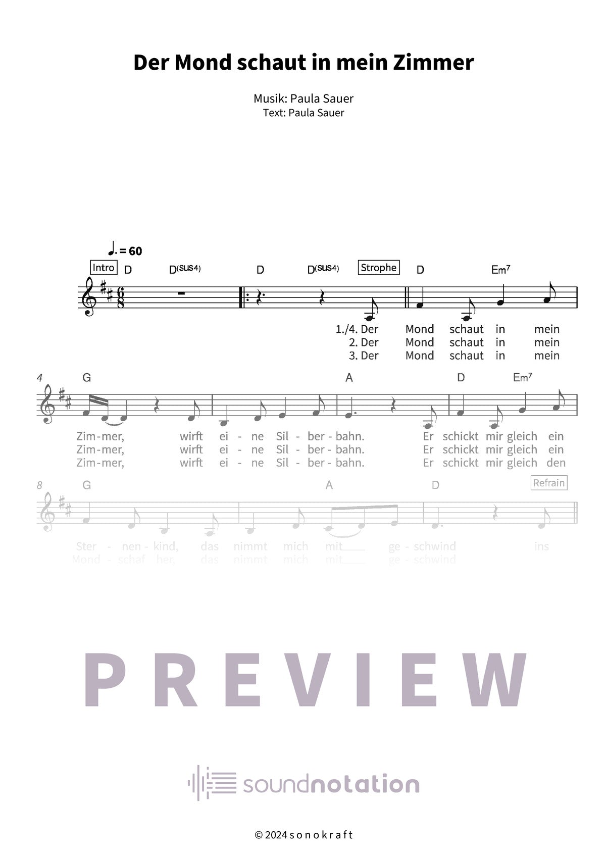 Der Mond schaut in mein Zimmer - Preview Page 1