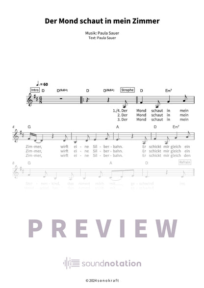 Der Mond schaut in mein Zimmer - Preview Page 1