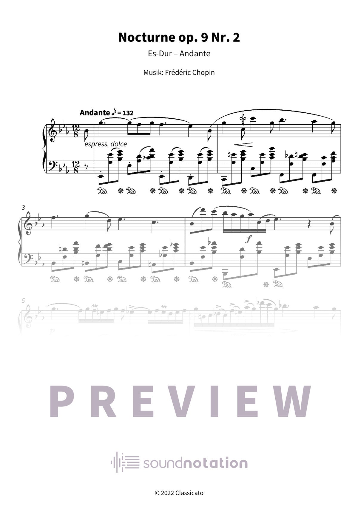Nocturne op. 9 Nr. 2 - Preview Page 1