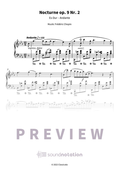 Nocturne op. 9 Nr. 2 - Preview Page 1