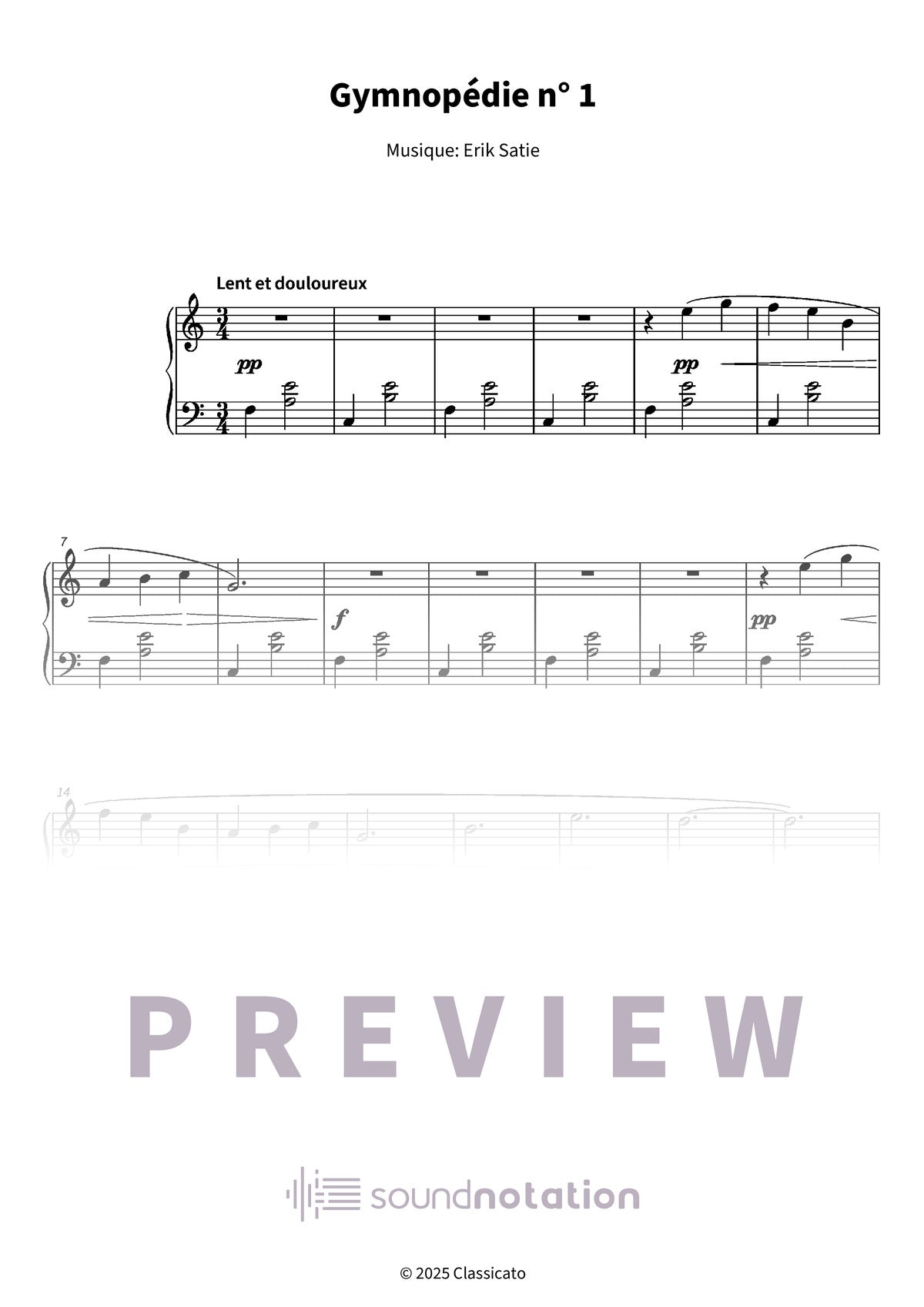 Gymnopédie n° 1 - Preview Page 1