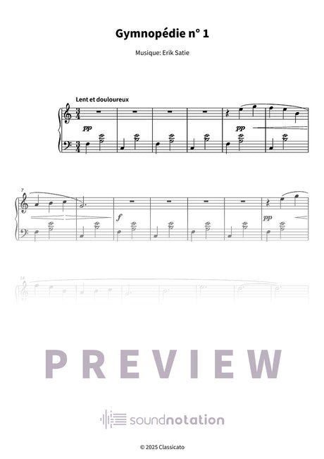 Gymnopédie n° 1 - Preview Page 1