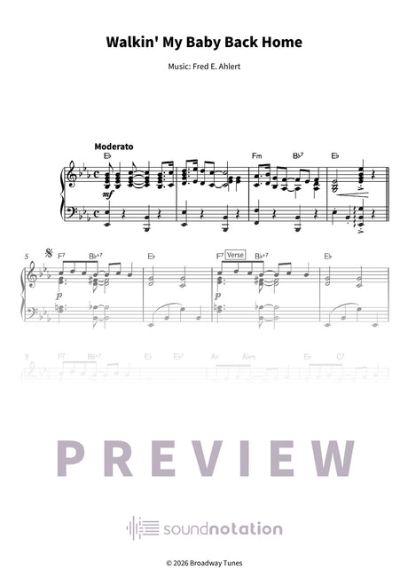 Walkin' My Baby Back Home - Preview Page 1