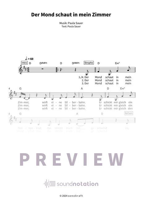 Der Mond schaut in mein Zimmer - Preview Page 1