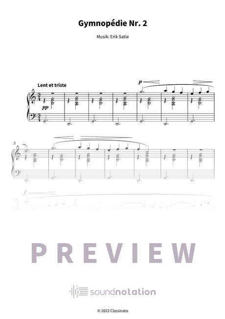 Gymnopédie Nr. 2 - Preview Page 1