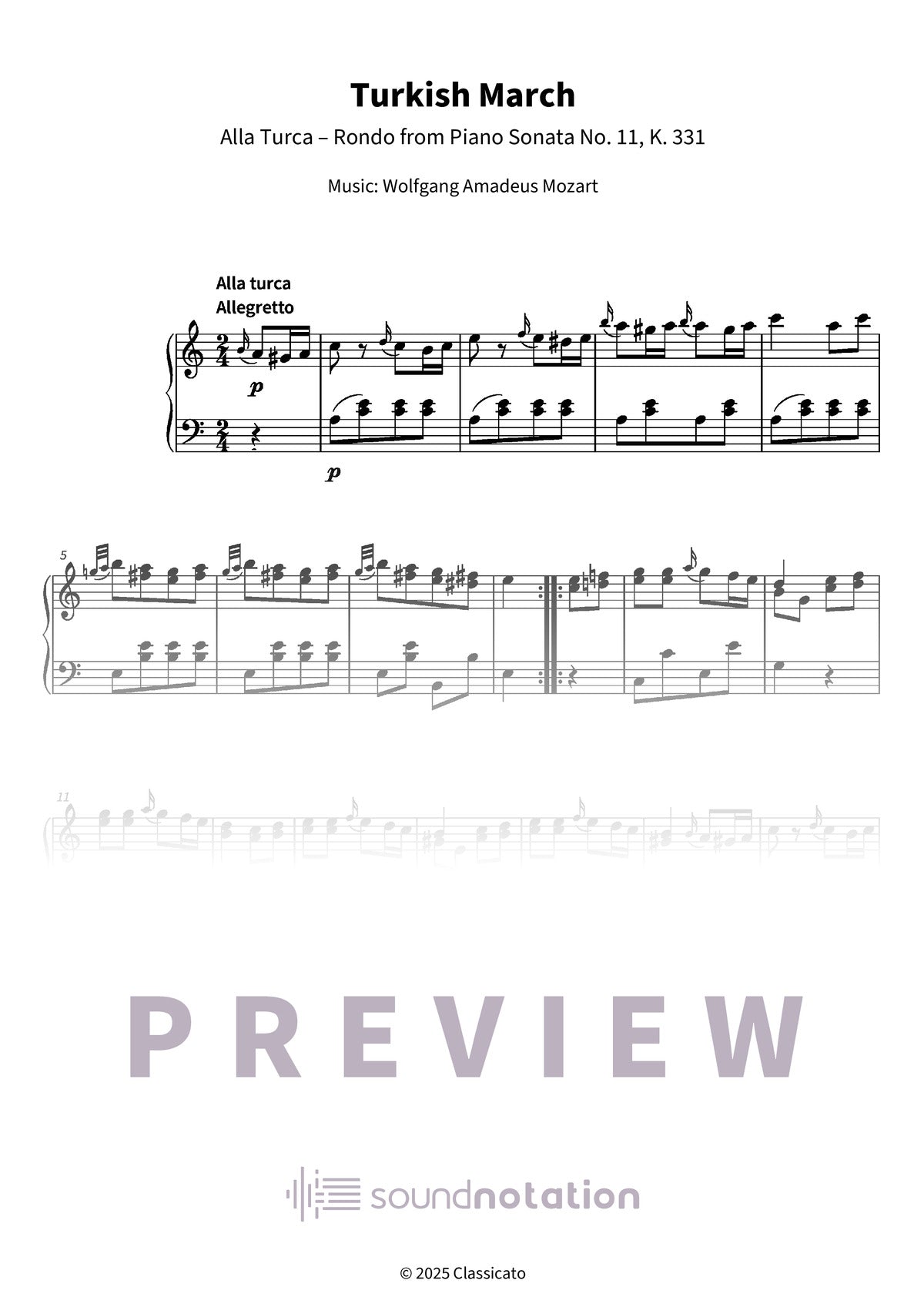 Turkish March - Preview Page 1
