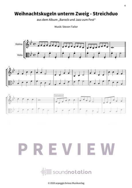 Weihnachtskugeln unterm Zweig - Preview Page 1