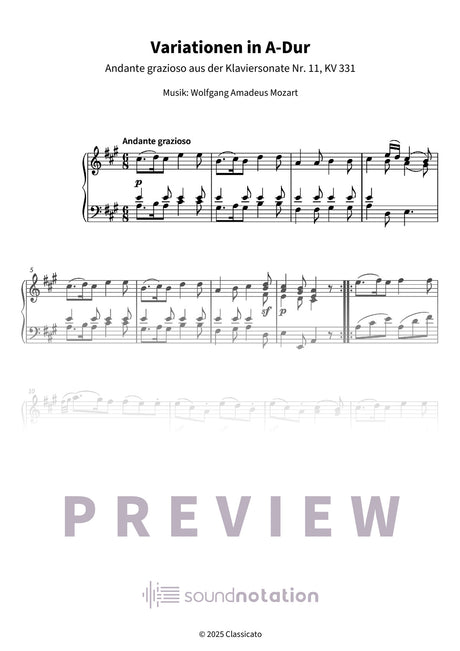 Variationen in A-Dur - Preview Page 1