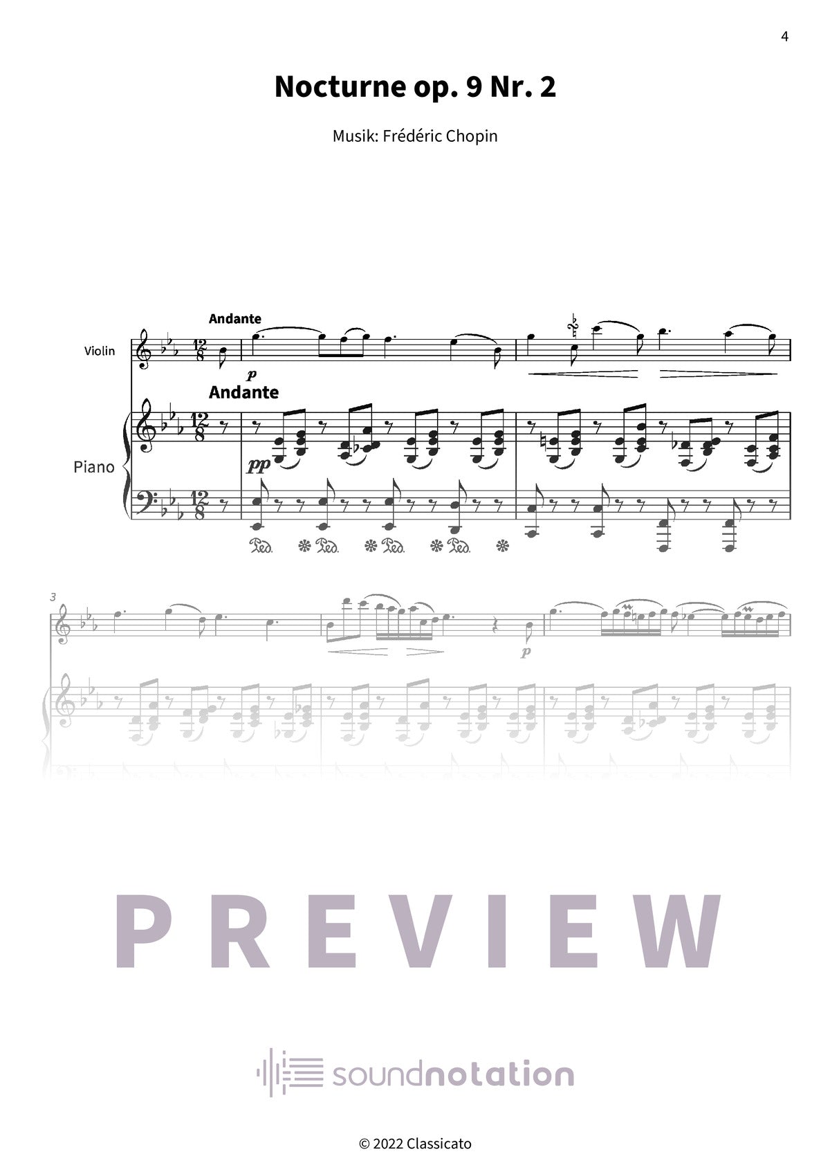 Nocturne op. 9 Nr. 2 - Preview Page 1