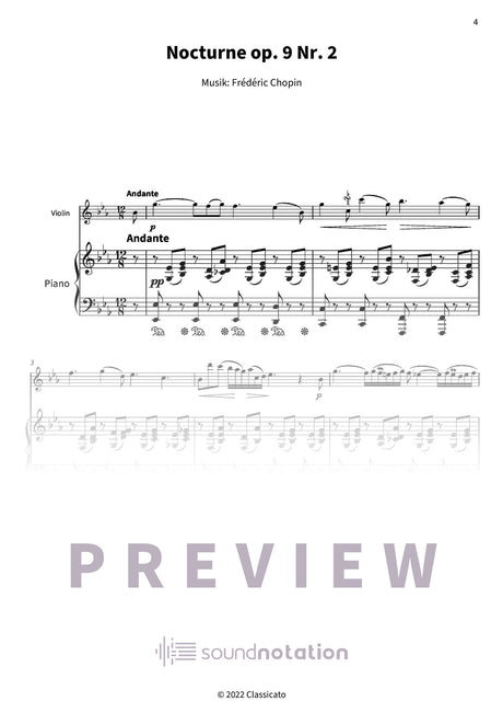 Nocturne op. 9 Nr. 2 - Preview Page 1