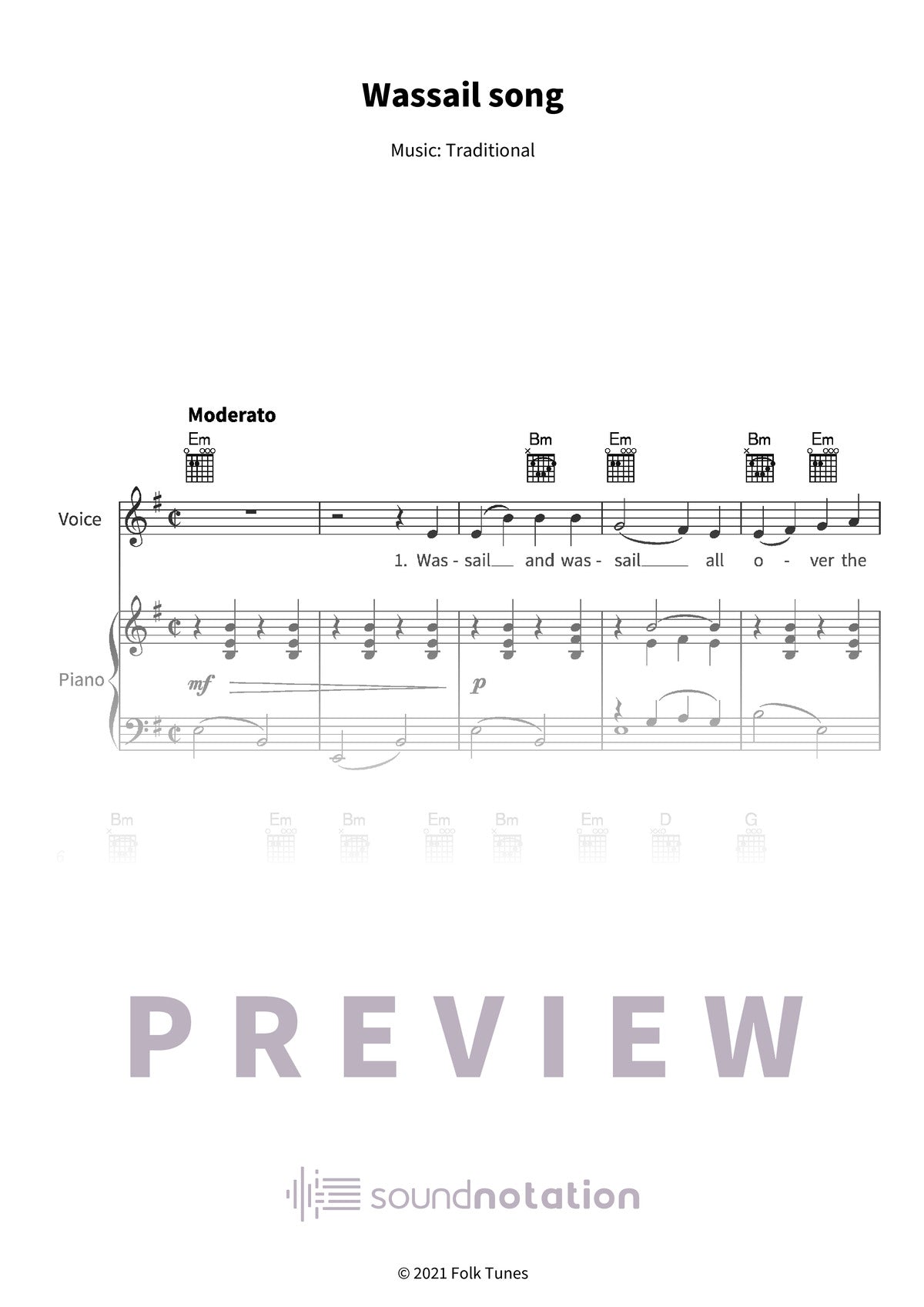 Wassail song - Preview Page 1