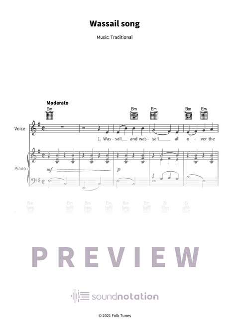 Wassail song - Preview Page 1