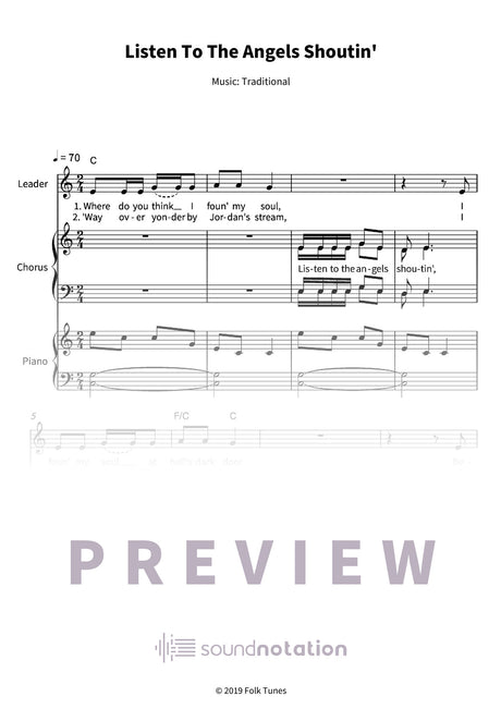 Listen To The Angels Shoutin' - Preview Page 1