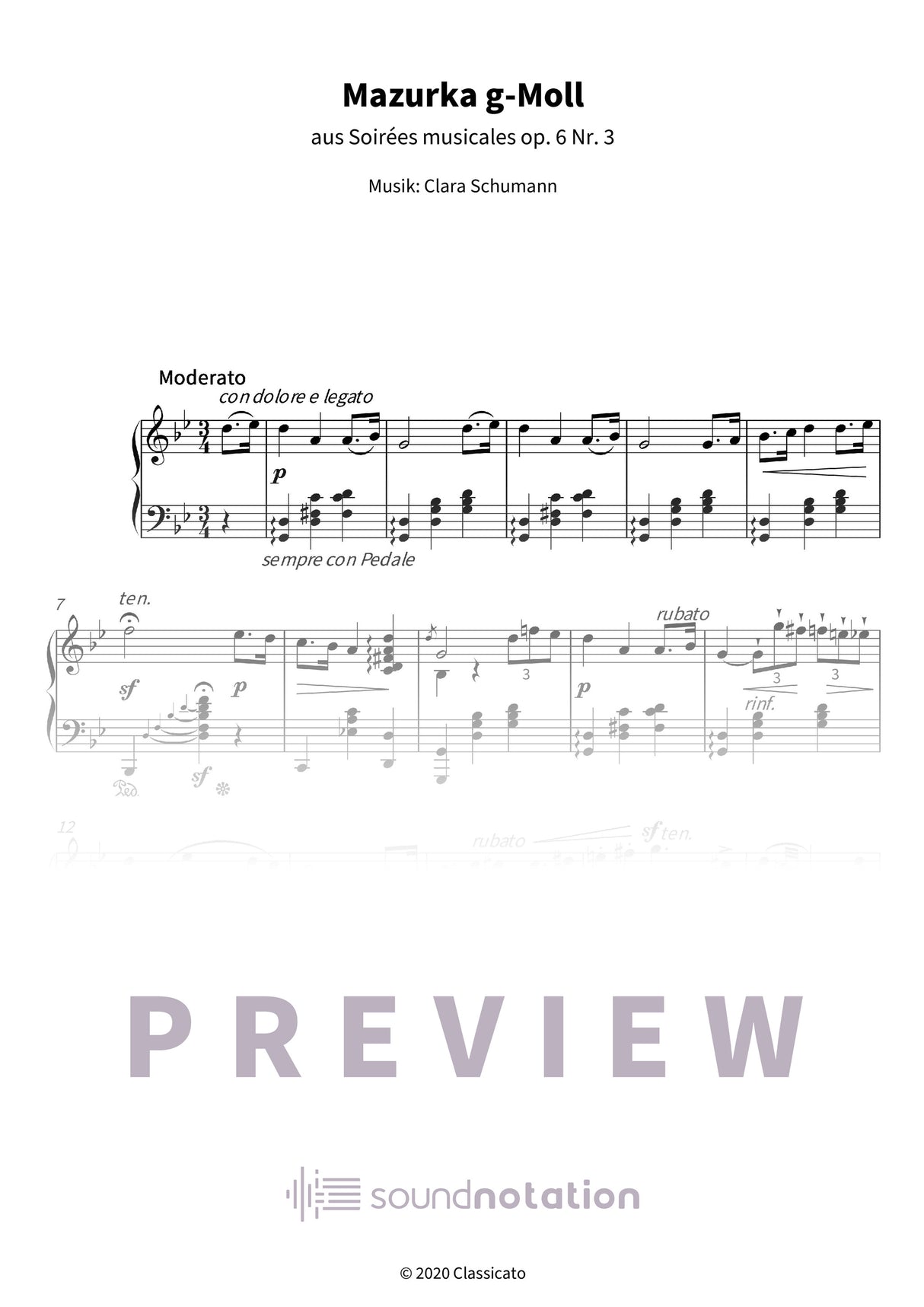 Mazurka g-Moll - Preview Page 1