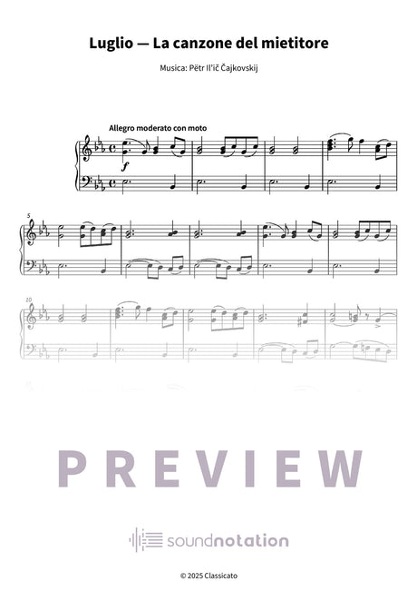 Luglio — La canzone del mietitore - Preview Page 1
