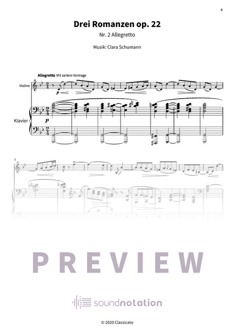 Drei Romanzen op. 22 - Preview Page 1