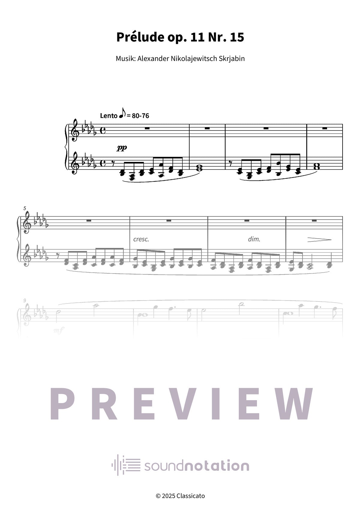 Prélude op. 11 Nr. 15 - Preview Page 1