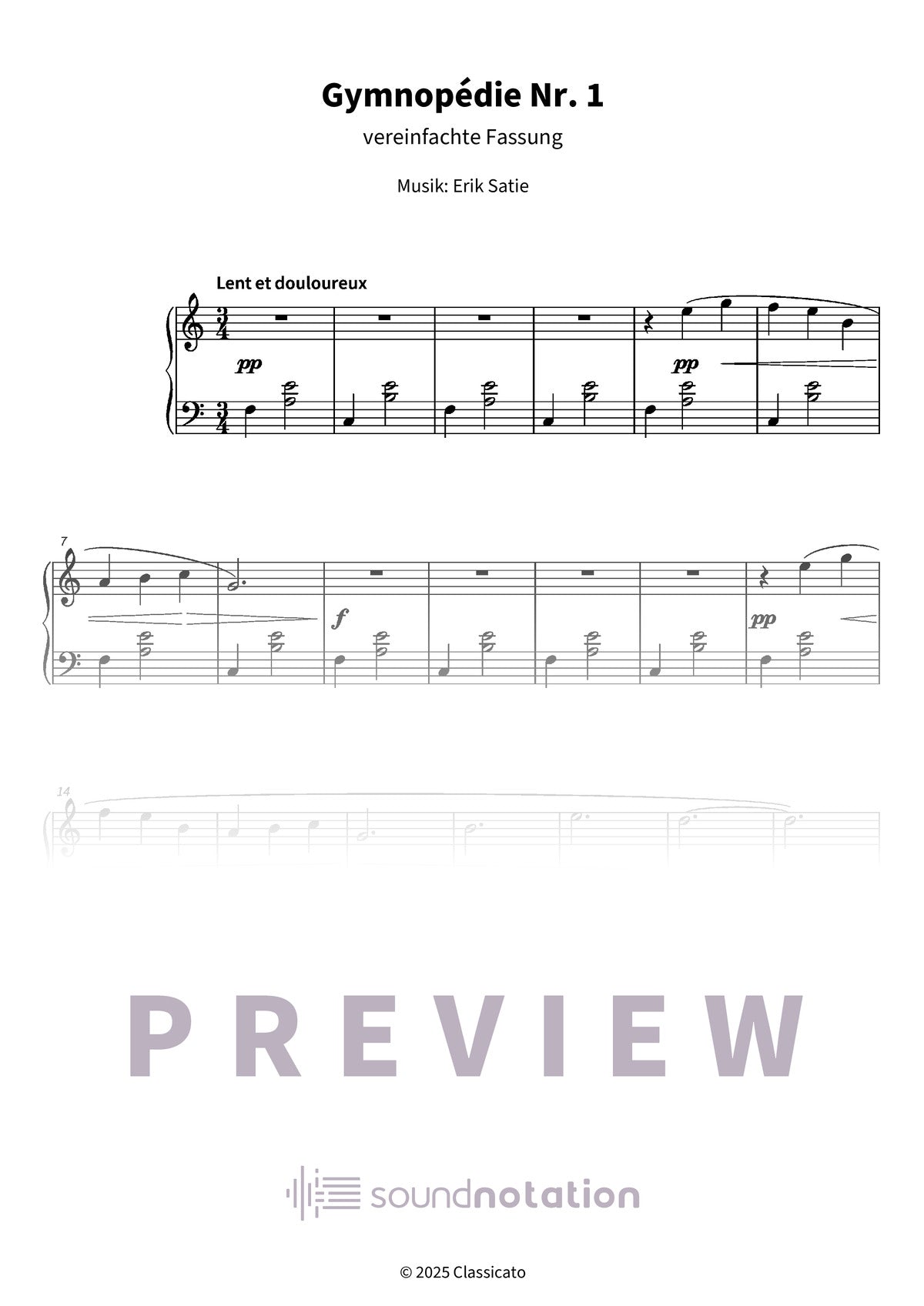 Gymnopédie Nr. 1 - Preview Page 1