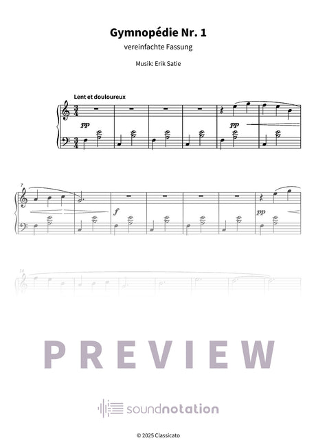 Gymnopédie Nr. 1 - Preview Page 1