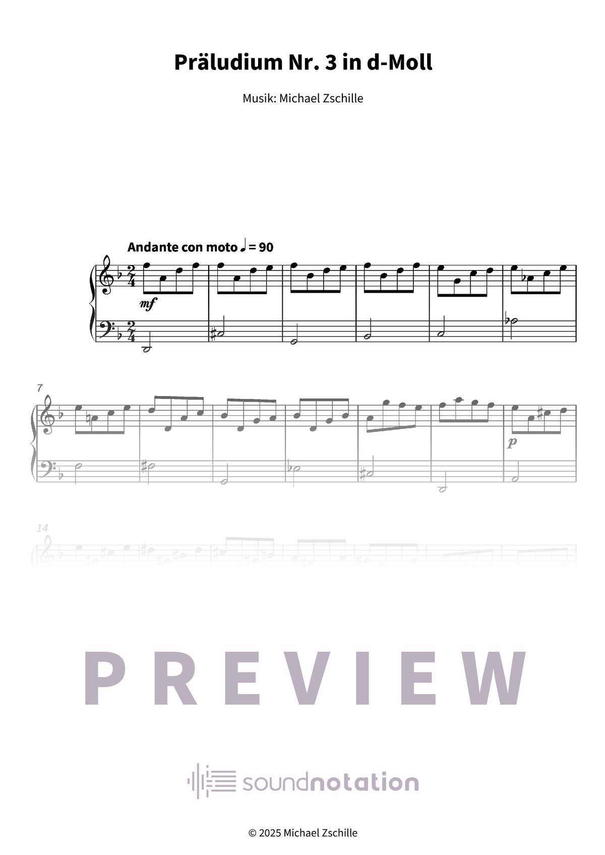 Präludium Nr. 3 in d-Moll - Preview Page 1