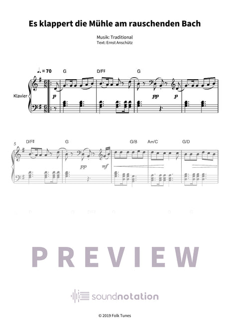Es klappert die Mühle am rauschenden Bach - Preview Page 1