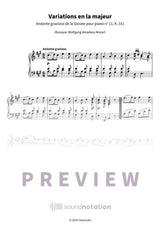 Variations en la majeur - Preview Page 1
