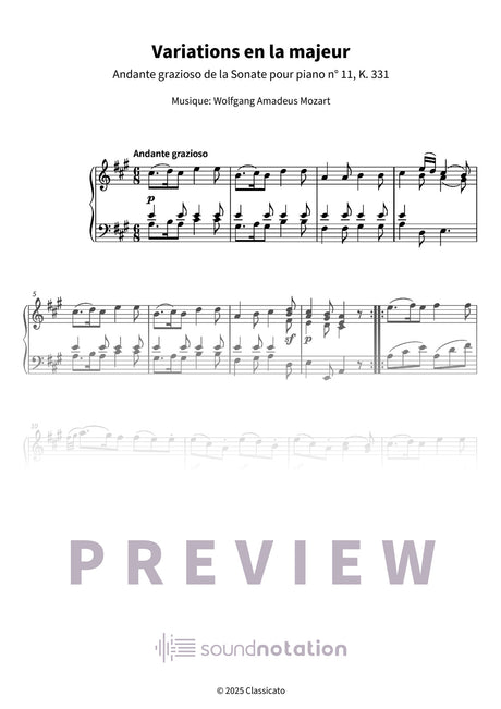Variations en la majeur - Preview Page 1