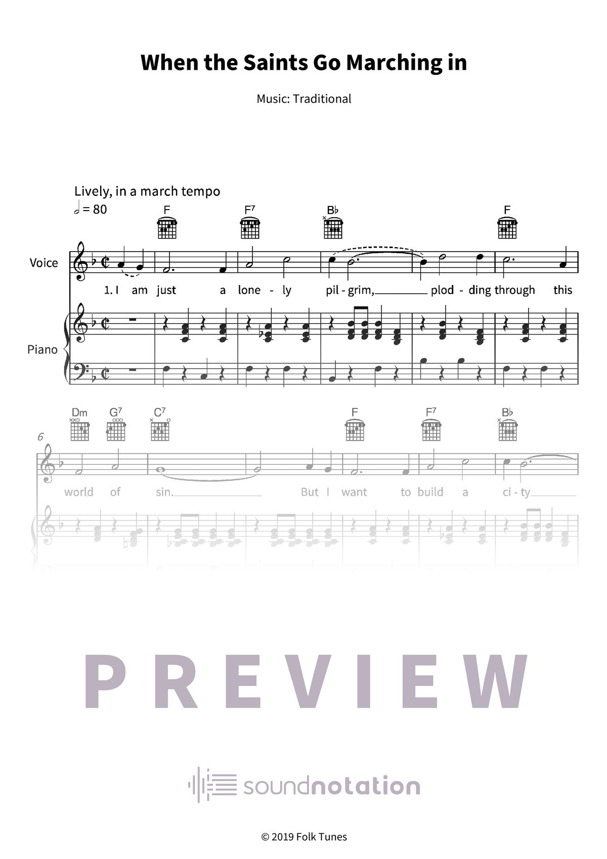 When the Saints Go Marching in - Preview Page 1