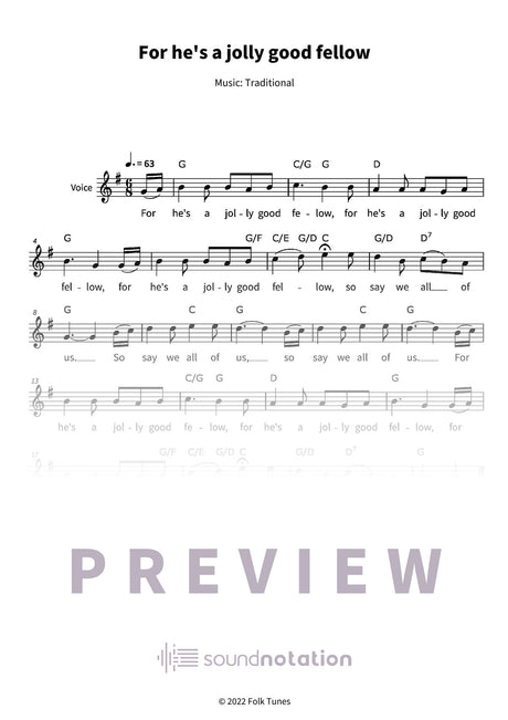 For he's a jolly good fellow - Preview Page 1