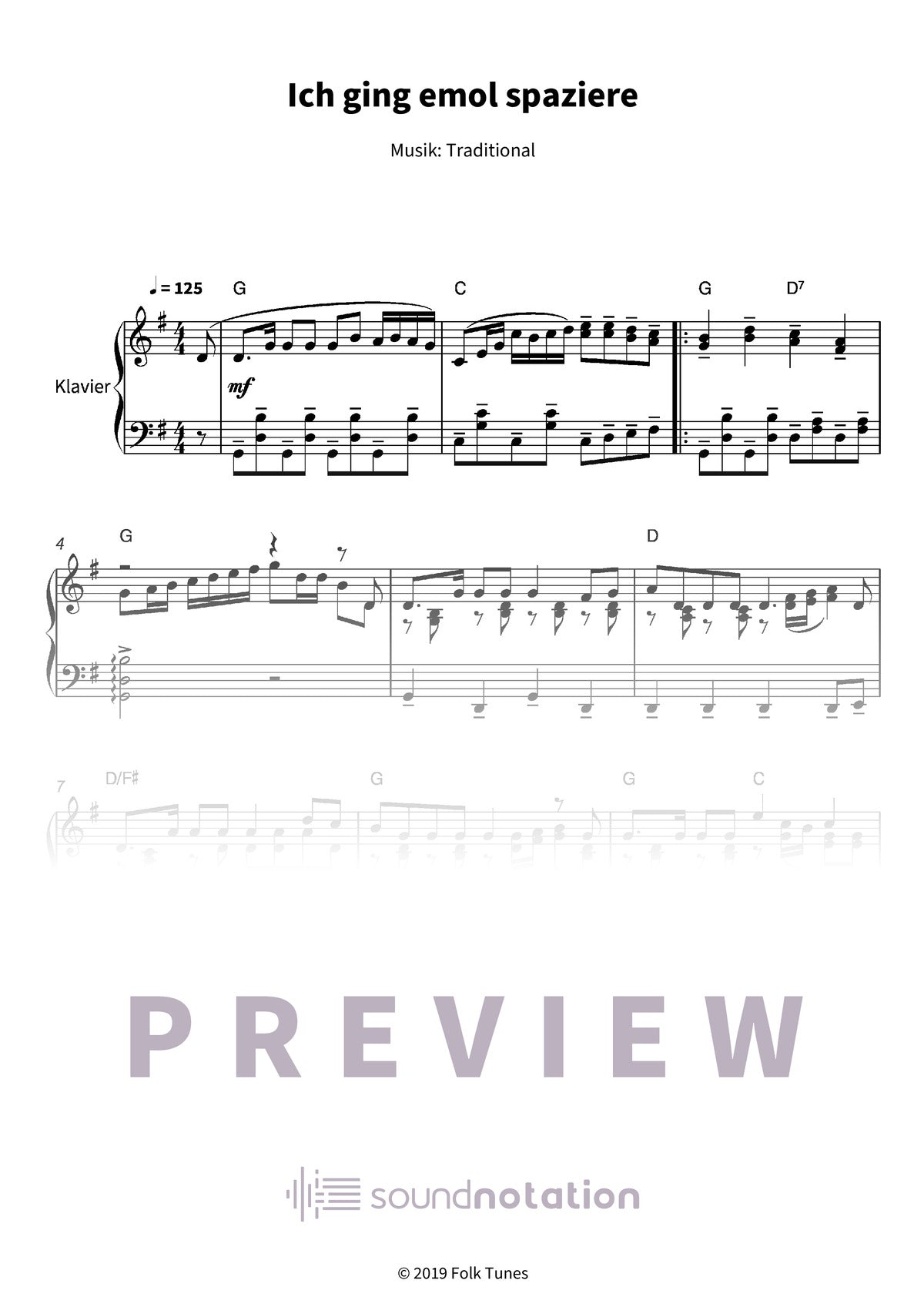 Ich ging emol spaziere - Preview Page 1