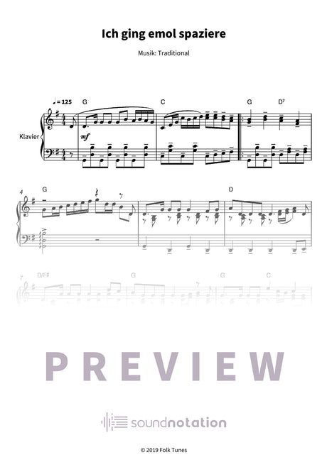 Ich ging emol spaziere - Preview Page 1