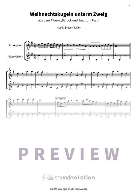 Weihnachtskugeln unterm Zweig - Preview Page 1
