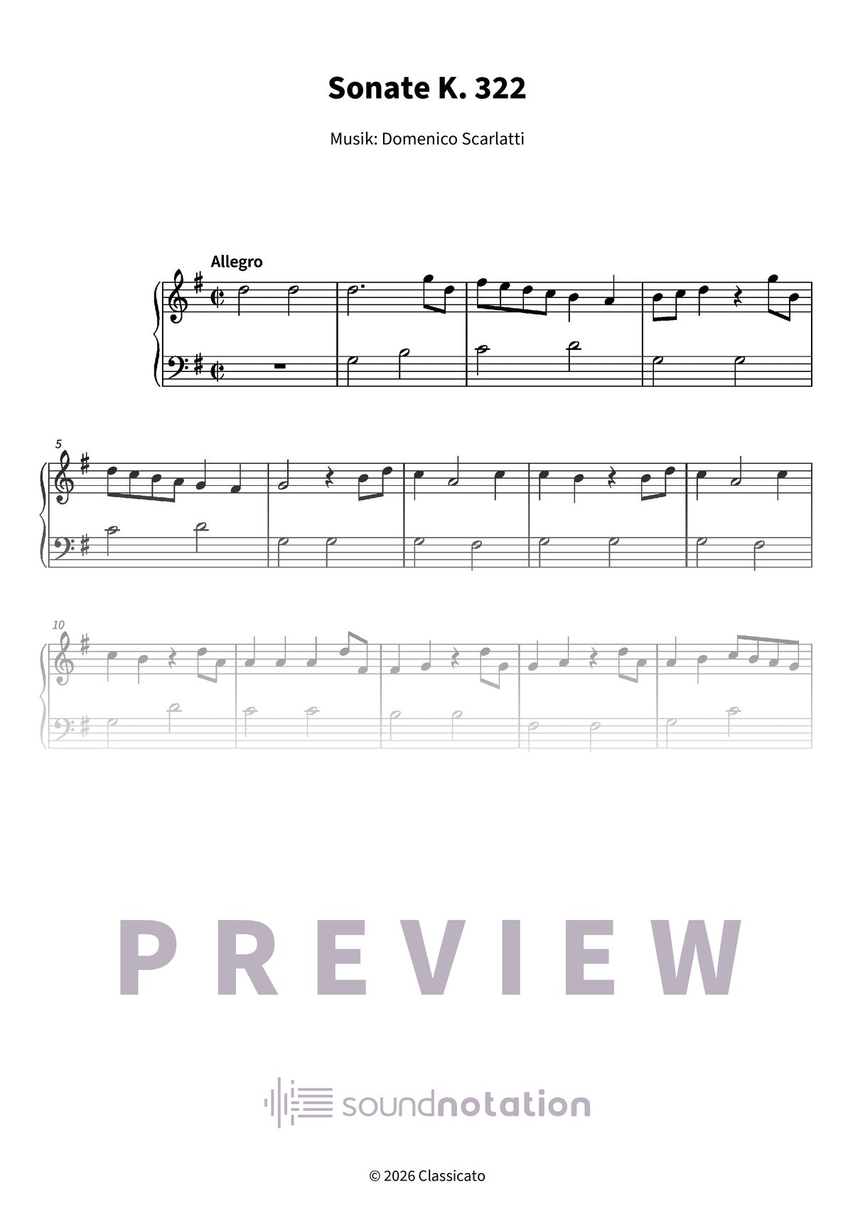 Sonate K. 322 - Preview Page 1