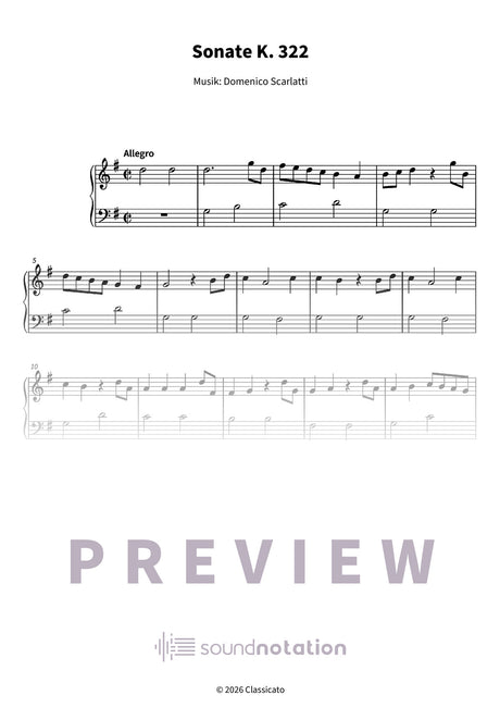 Sonate K. 322 - Preview Page 1
