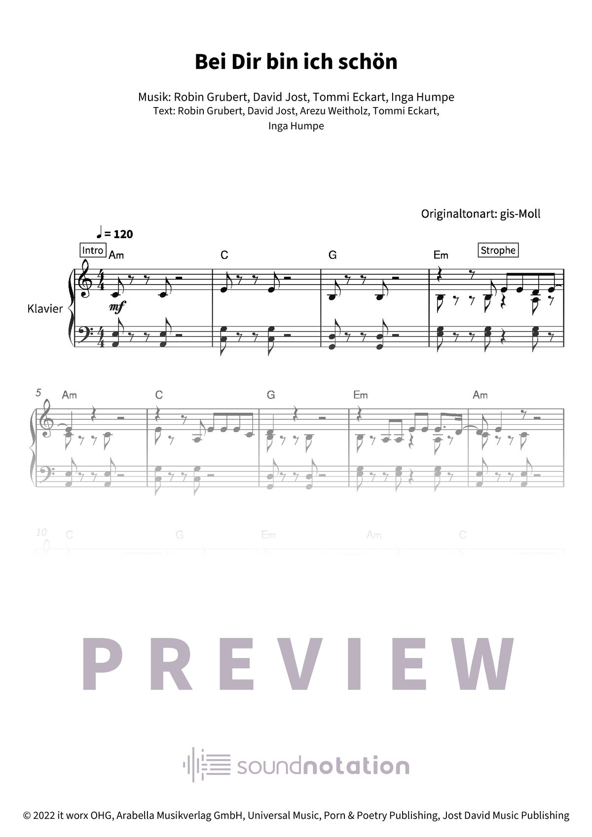Bei Dir bin ich schön - Preview Page 1
