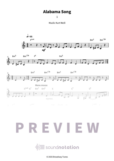 Alabama Song - Preview Page 1