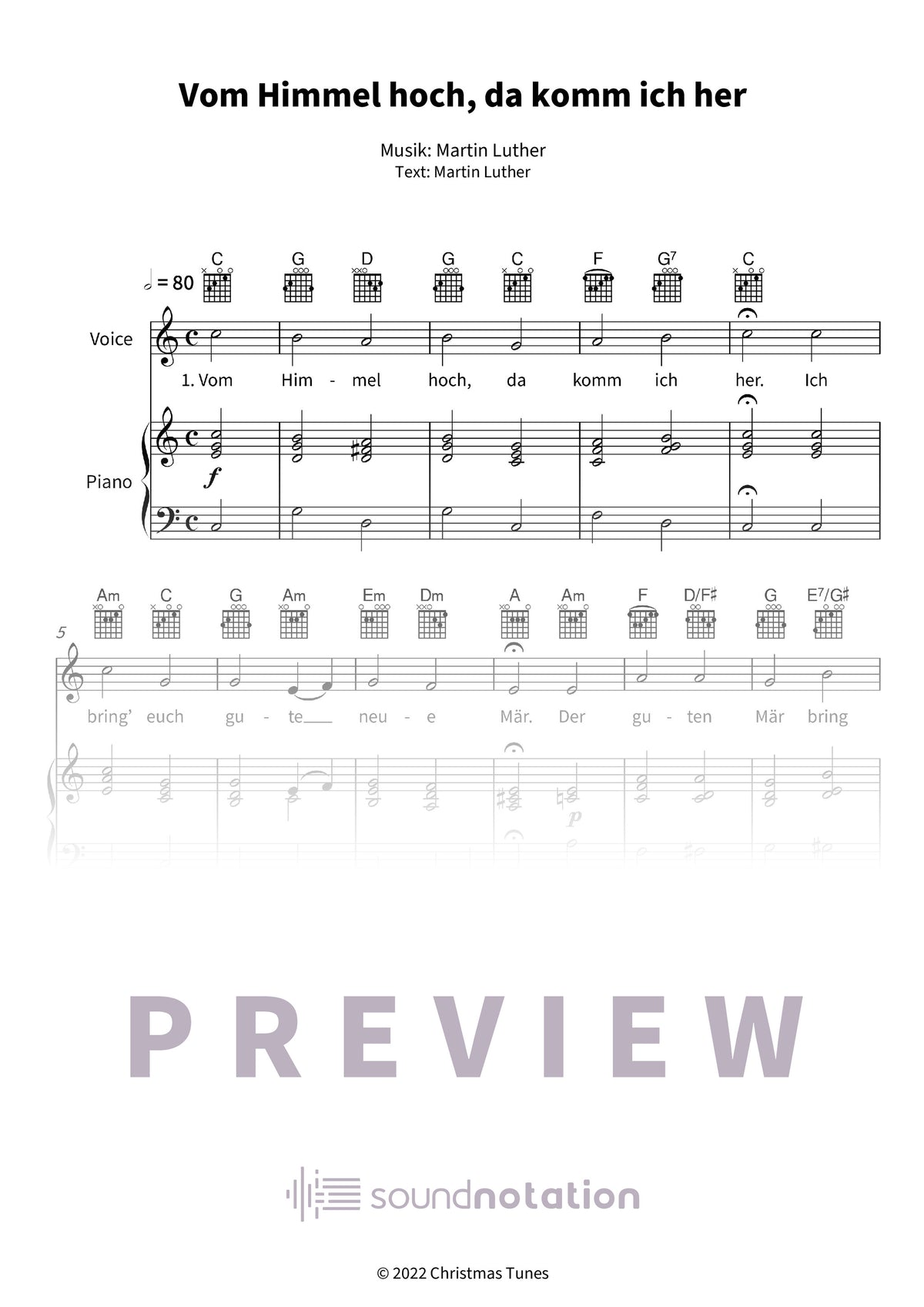 Vom Himmel hoch, da komm ich her - Preview Page 1
